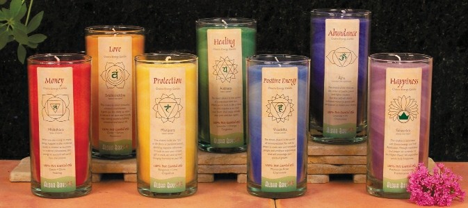 Aromatherapy Chakra Palm Wax Jar Candles with pure essential oils